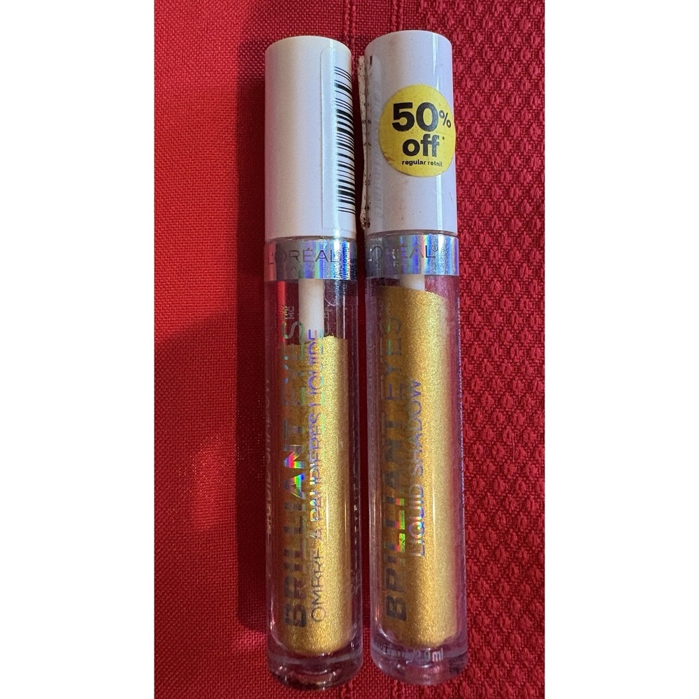2x L'Oreal Paris Cosmetics Brilliant Eyes Shimmer Liquid Eye Shadow, Crown Gold - Picture 1 of 3